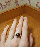 Серебряное кольцо с позолотой и жемчугом Спасск-Дальний