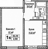 1-к квартира, 36.9 м², 4/17 эт. Нижний Новгород