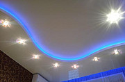 Натяжной потолок светопрозрачный голубой Набережные Челны
