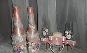 Свадебные бутылки, бокалы, букеты, семейный очаг Хабаровск