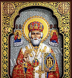 Резная икона Св. Николай Чудотворец Лобня