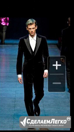 Пиджак мужской armani 48 l черный велюр бархат чехол классика костюм вечерний нарядный мягкий на вых Москва - изображение 1