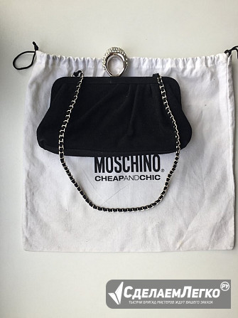 Сумка клатч новая moschino италия оригинал черная замша стразы сваровски кристаллы swarovski белые к Москва - изображение 1