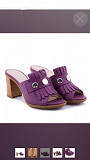Сабо loriblu италия 39 размер кожа сиреневые фиолетовые каблук 8 см босоножки обувь женская лето Москва