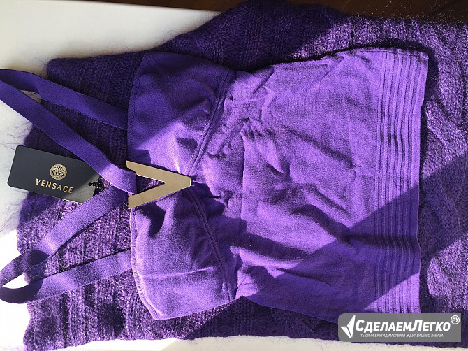 Топ майка новый versace италия 42 44 46 s m размер фиолетовый сиреневый цвет ткань полиамид мягкая т Москва - изображение 1