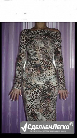 Платье новое blumarine италия м 46 леопард шерсть миди теплое бежевое коричневое кофейное Москва - изображение 1