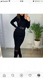 Платье новое чёрное м 46 вязаное футляр по фигуре миди шерсть разные цвета лапша чулок женское тепло Москва