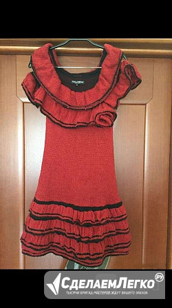 Платье новое dolce&gabbana м 46 s 42 44 шерсть вязаное оранж оранжевое сарафан туника Москва - изображение 1