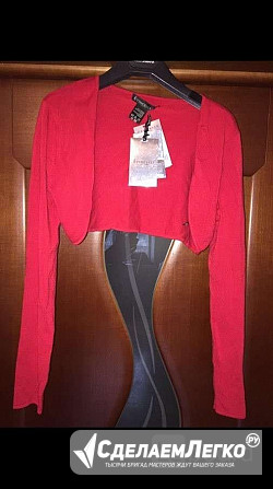 Кофта рукава новая etincelle франция 44 46 м красные вязаные вискоза мягкие теплые болеро женские ве Москва - изображение 1