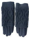 Перчатки новые 44 46 черные теплые верх съемный вязаные аксессуары начес митенки женские зимние Москва