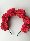 Ободок на волосы в стиле dolce&gabbana красный цветы розы украшение бижутерия аксессуары Москва