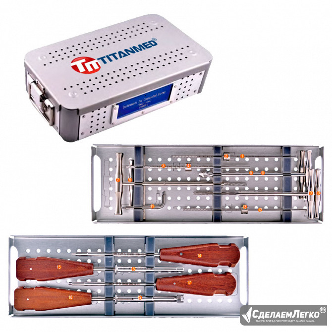 C34000 Комплект инструментов для установки канюлированных винтов Φ3.5, Φ4.0, Φ4.5 Москва - изображение 1