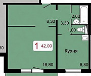 1-к квартира, 42 м², 7/10 эт. Красноярск
