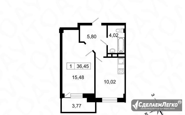 1-к квартира, 36.4 м², 6/10 эт. Санкт-Петербург - изображение 1