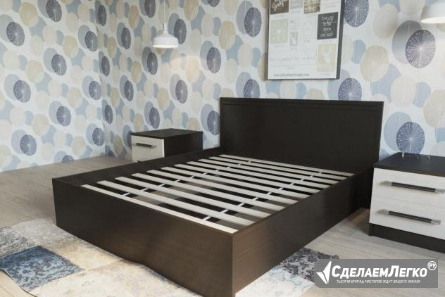 Кровать Амелина венге 160 с матрасом Долгопрудный - изображение 1