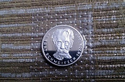 5 марок фрг, "Альберт Швейцер", серебро, пруф Новокузнецк