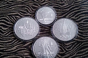 Монеты СССР, "Олимпиада-80", (4шт.),серебро,ац Новокузнецк
