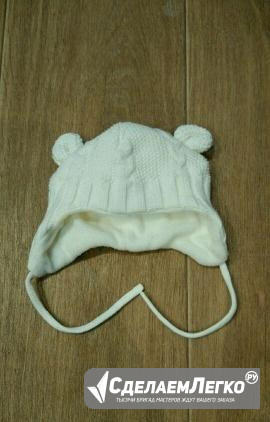 Теплая шапочка для новорожденного размер 50-56 Таганрог - изображение 1
