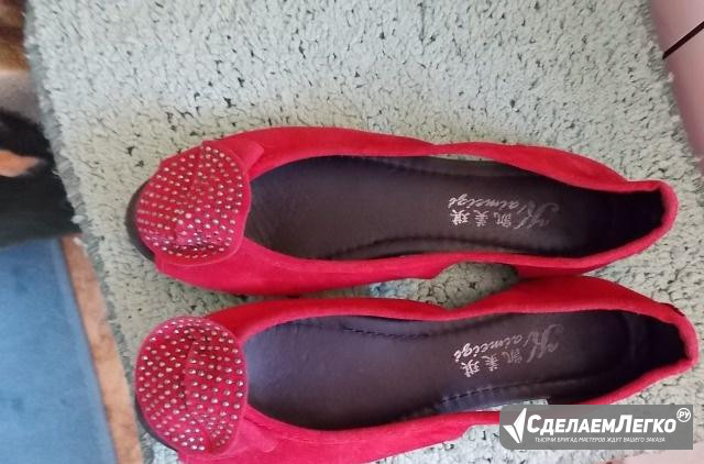 Туфельки красно- бордовые Омск - изображение 1