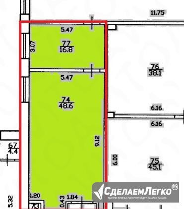 Офис, 65.4 м² у метро Черная речка. Собственник Санкт-Петербург - изображение 1