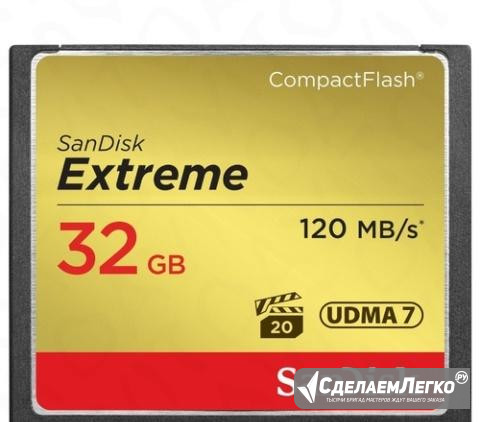 Карта памяти 32Gb Compact Flash SanDisk Extreme (s Новосибирск - изображение 1