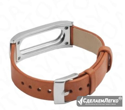 Кожаный ремешок Xiaomi Mi Band 2 коричневый Москва - изображение 1