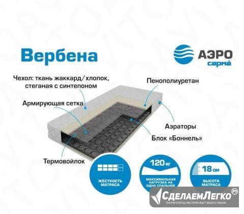 Матрасы Вербена 900*2000 мм Новосибирск - изображение 1