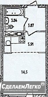 Студия, 27.9 м², 5/10 эт. Санкт-Петербург - изображение 1