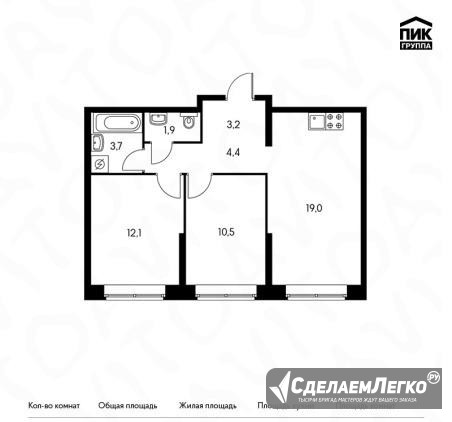 2-к квартира, 60.2 м², 16/25 эт. Москва - изображение 1