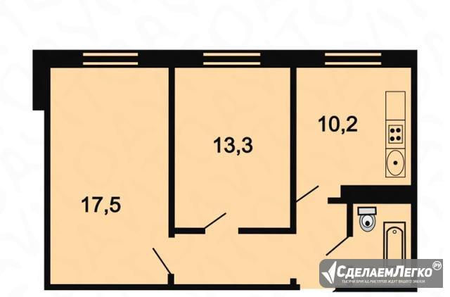 2-к квартира, 51.1 м², 3/3 эт. Москва - изображение 1