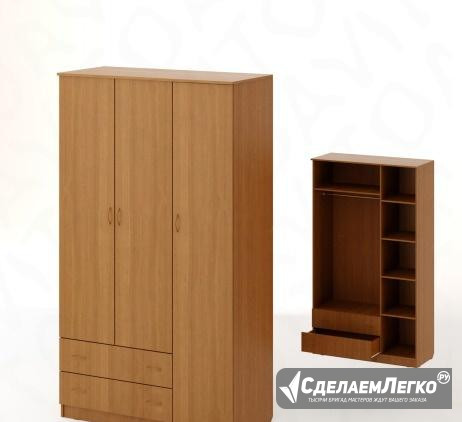 Шкаф распашной 3-х дв. с 2 ящиками шк-16 Новосибирск - изображение 1