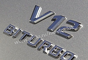 Эмблема Мерседес V12 biturbo на крыло хром Москва