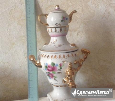 Гжель розовая, самовар Москва - изображение 1