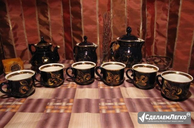 Кобальтовый чайный сервиз, Гжель (СССР) Москва - изображение 1
