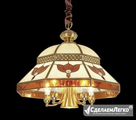 Люстра Медь со стеклом 2-4687-5-ав Е14+Е27/У 1.2 Санкт-Петербург - изображение 1