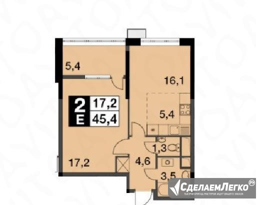 2-к квартира, 45.4 м², 5/18 эт. Балашиха - изображение 1