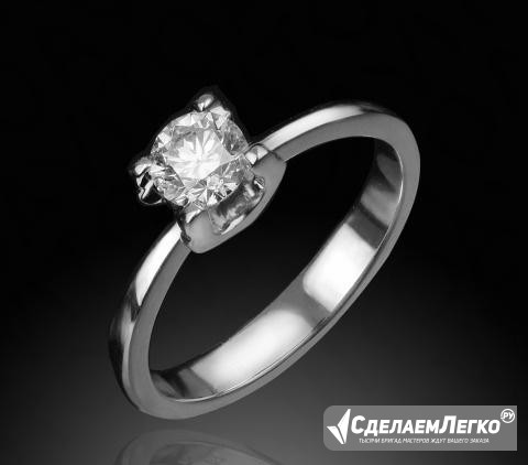 Кольцо из бел. зол. с бриллиантом 0,43 ct (2433) Москва - изображение 1