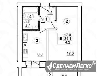 1-к квартира, 38.3 м², 1/10 эт. Псков - изображение 1