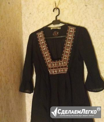 Блузка Bershka с этно-вышивкой х/б Москва - изображение 1