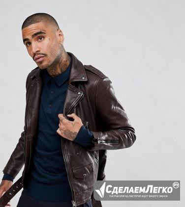 Коричневая кожаная куртка AllSaints (разм. 44-46) Москва - изображение 1