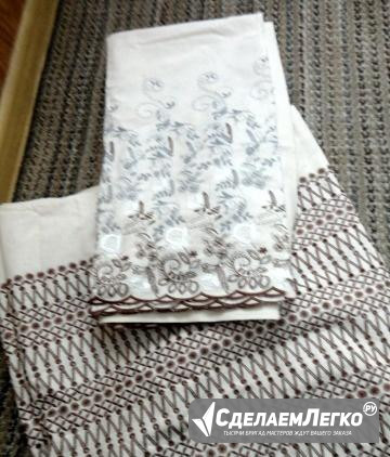 Ткань. Отрез хлопка с вышивкой, СССР Москва - изображение 1