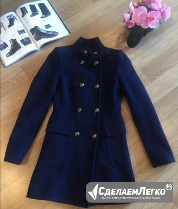 Синее стильное пальто Zara Woman (размер XS) Москва - изображение 1