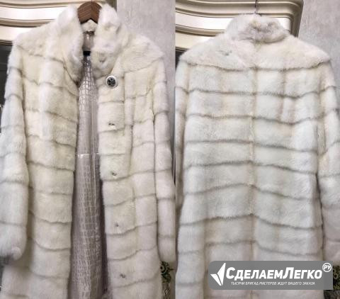 Шуба норковая поперечка белая Москва - изображение 1