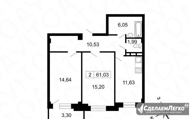 2-к квартира, 61 м², 5/10 эт. Санкт-Петербург - изображение 1