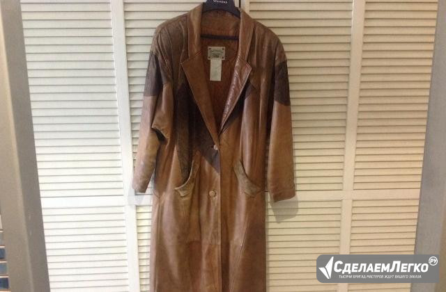 Пальто кожаное на стеганной подстежке Москва - изображение 1