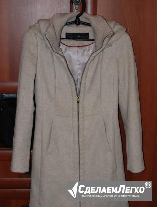 Пальто светло-бежевое zara basic Москва - изображение 1