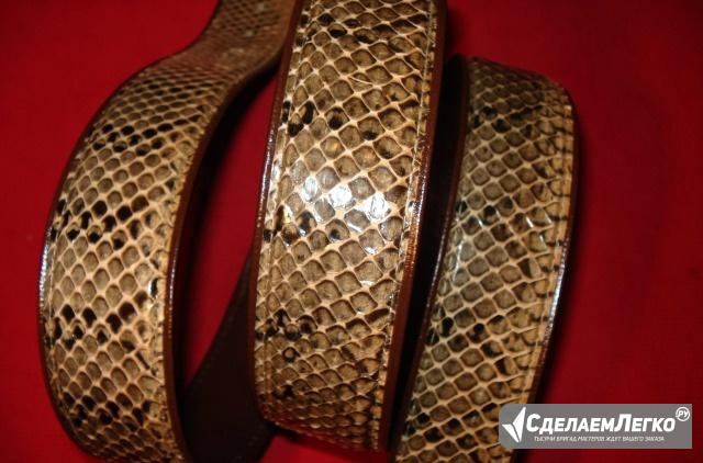 Оригинальный ремень из Питона Италия Унисекс 125см Москва - изображение 1