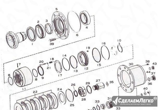 Запчасти бортового редуктора S200W doosan Хабаровск - изображение 1