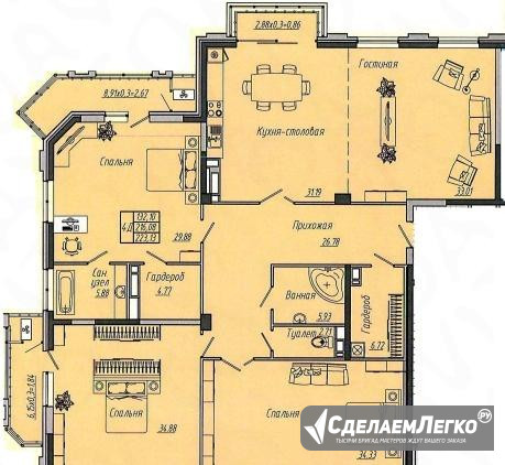 4-к квартира, 223 м², 12/12 эт. Краснодар - изображение 1