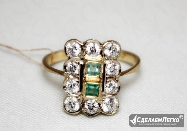 Кольцо с бриллиантами и изумрудами Москва - изображение 1